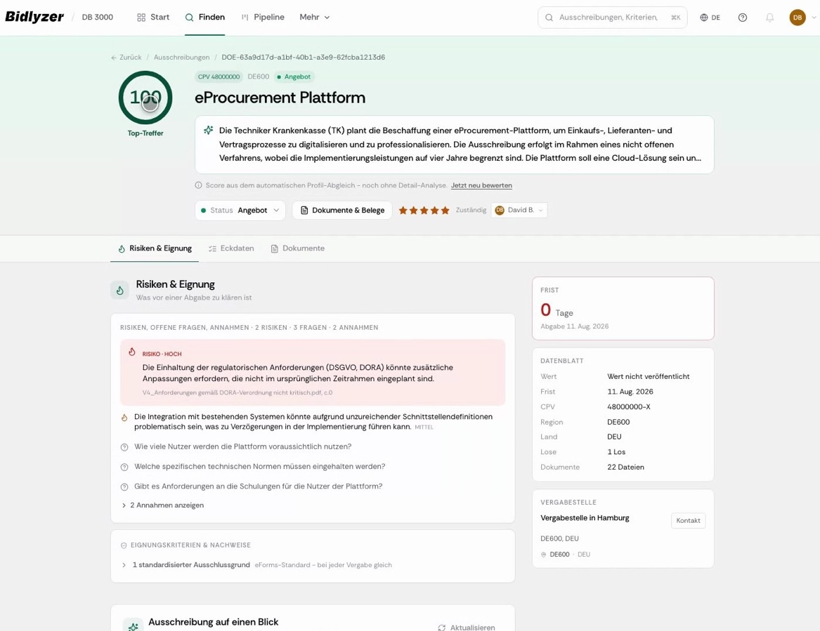Detailseite mit Score, Kriterien und Facetten